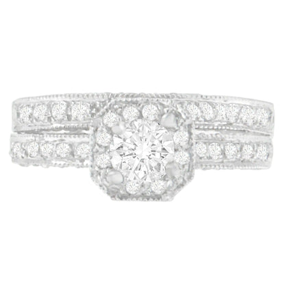 14K White Gold 1 ct. TDW Round Cut Diamond Ring (G-H, I1-I2) - Anti Spier 