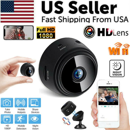 Mini Wireless Hidden Camera WiFi IP Home Security DVR Night Vision HD USB 1080P - Anti Spier 