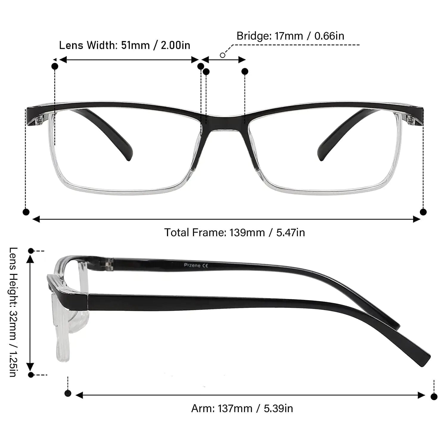 4 Pack Reading Glasses Readers Men Women Square Frame Spring Hinge Unisex Pairs - Anti Spier 