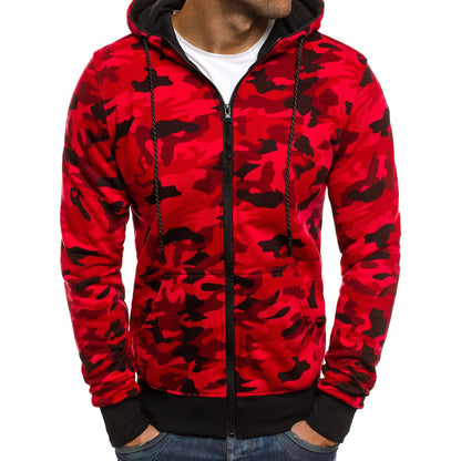 New Fashionable Plus Size Camo Hoodie Cardigan