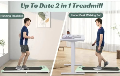 2-in-1 Under Desk Electric Treadmill 2.5HP with Remote Control & Display for Home, Office, and Gym