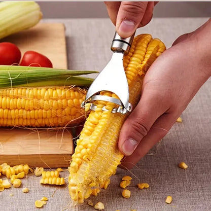 2x Corn Cob Peeler Stainless Steel Thresher Stripper Remover Kitchen Cutter Tool