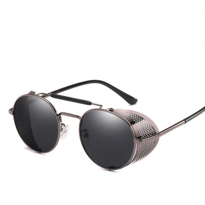 Windshield Round Retro Colored Reflective Sunglasses