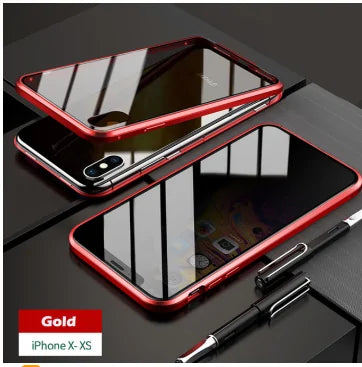 Anti-Peep Magnetic Metal Phone Case For iPhone