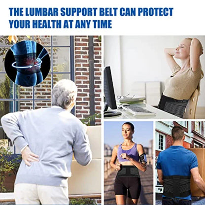 Lower Back Support Brace Lumbar Waist Belt Double Pull Breathable Belt Men Women - Anti Spier 