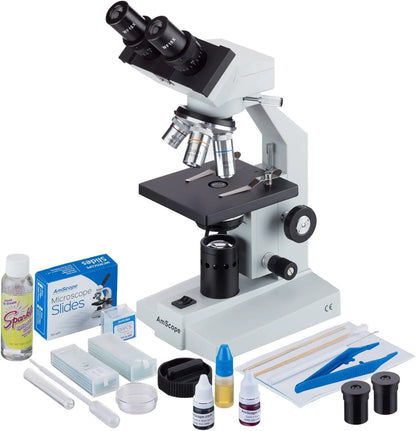 AmScope BioMaster B100C 40X-2500X Binocular Microscope with Slide Kit