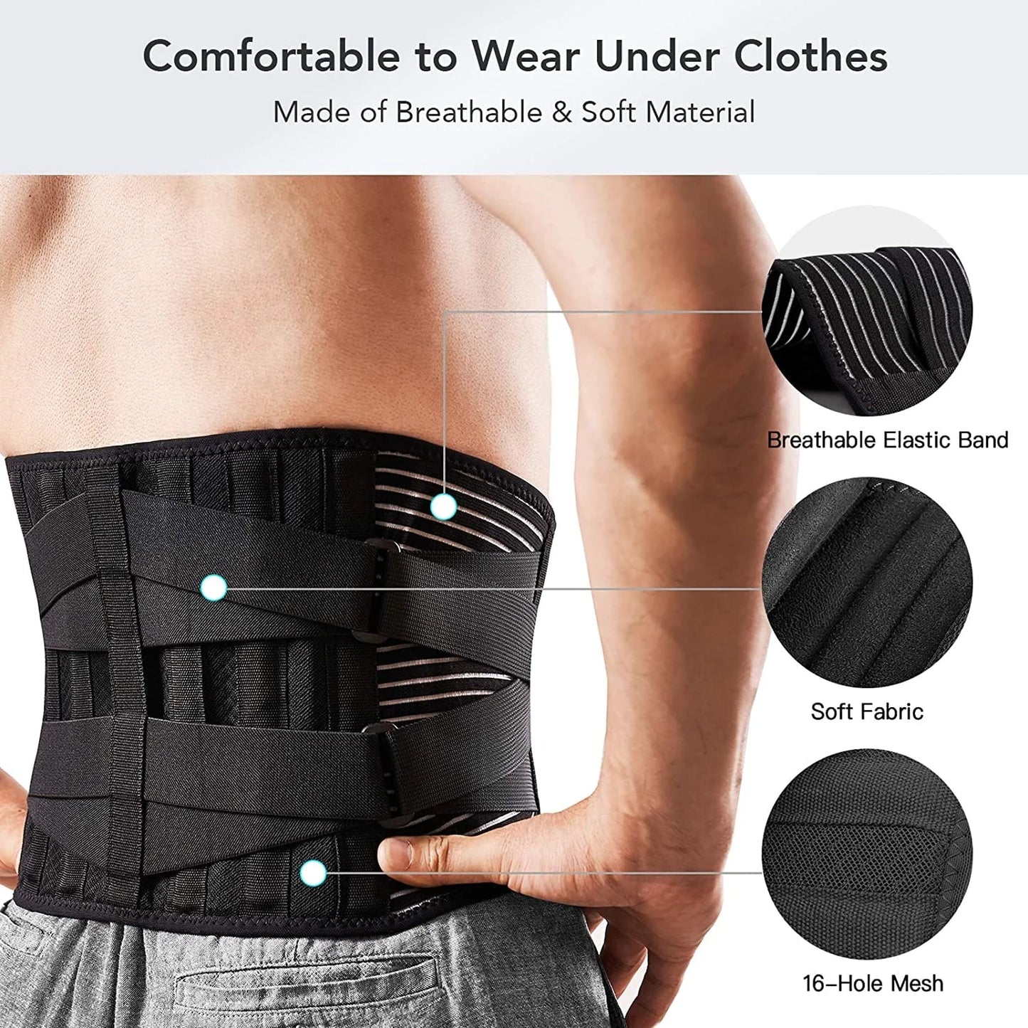 Adjustable Lower Back Brace Lumbar Support Waist Belt For Men Women Pain Relief - Anti Spier 