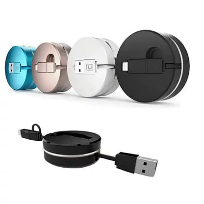 Puck N Roll Retractable Pocket Size Charging Cable For All Smart Devices