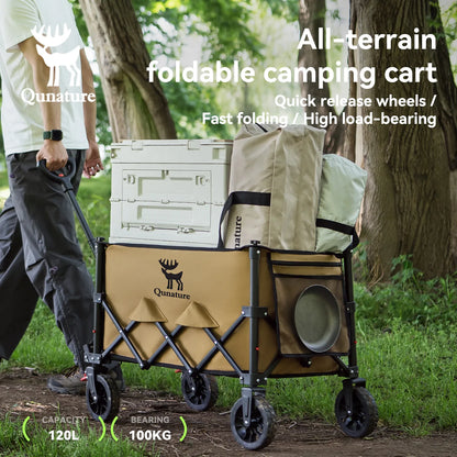 220lbs Foldable Utility Wagon with 360° Swivel Wheels by Qunature Global