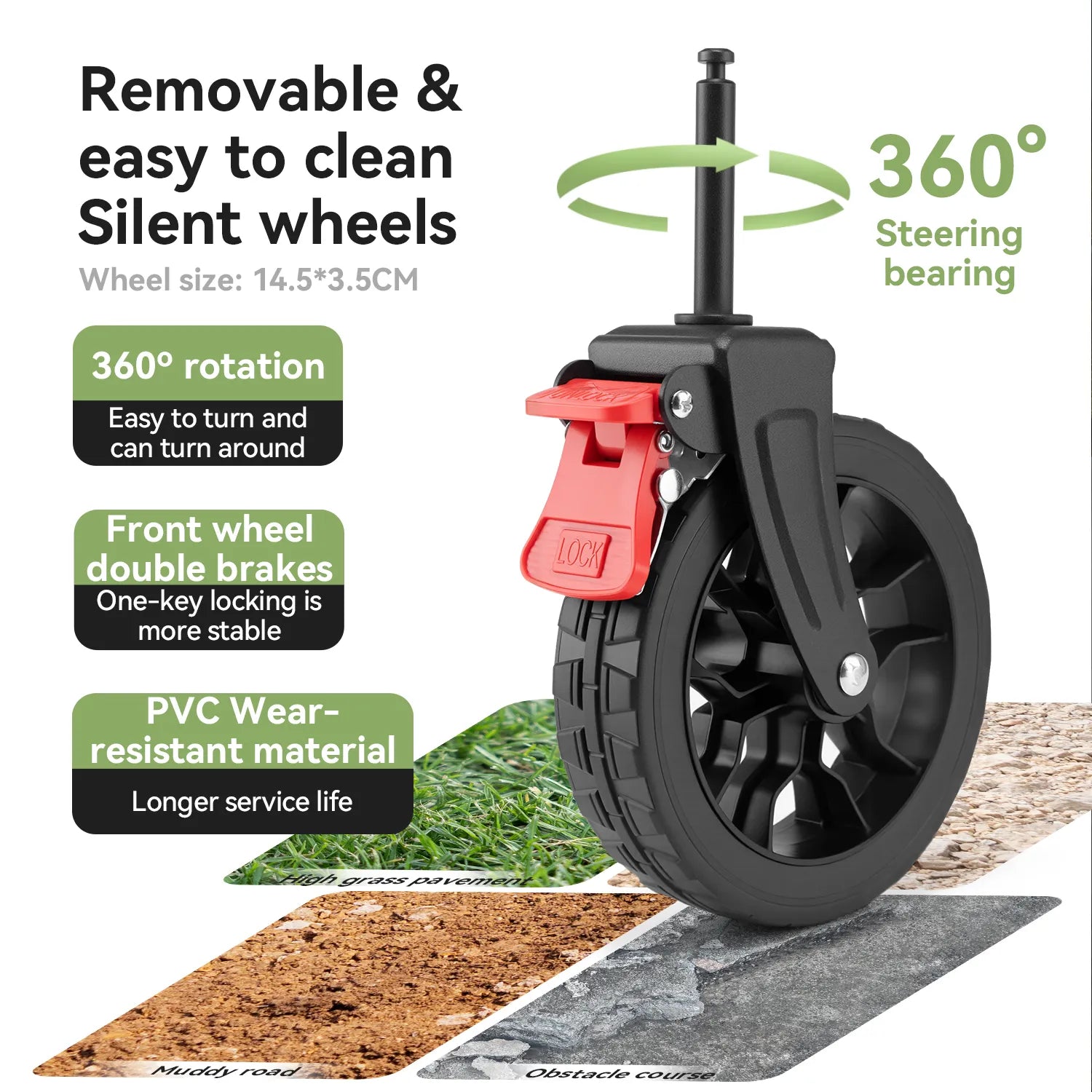 220lbs Foldable Utility Wagon with 360° Swivel Wheels by Qunature Global