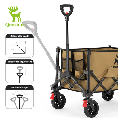 220lbs Foldable Utility Wagon with 360° Swivel Wheels by Qunature Global