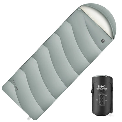 Cotton Envelope Portable Backpacking Sleeping Bag for Outdoor Camping with Compression Sack by Qunature Global