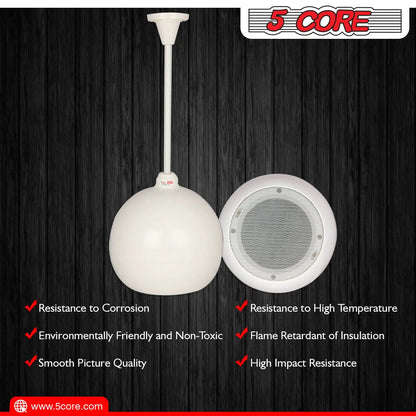 5Core Pendant Hanging Wall Speaker 15W Commercial Ceiling Mount speakers 8 Ohm Office Home Restaurant