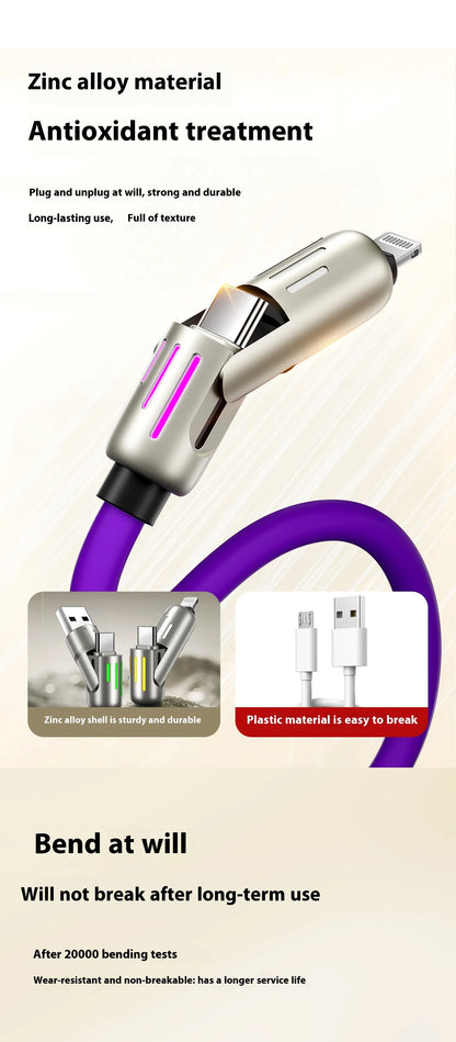 Colorful Four-In-One Fast Charge Cord