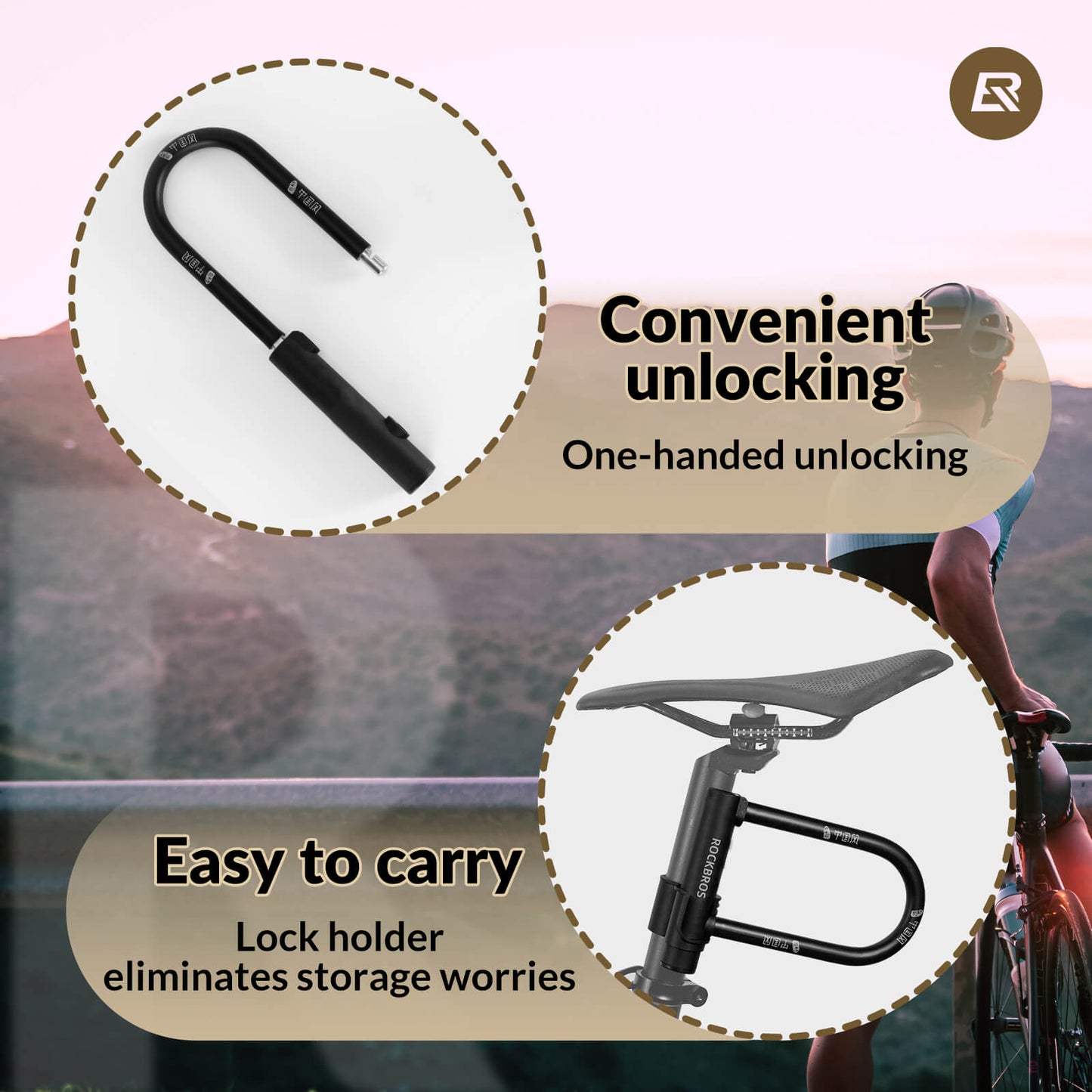 U-Lock Bike Lock for Secure Bicycle Protection by ROCKBROS US