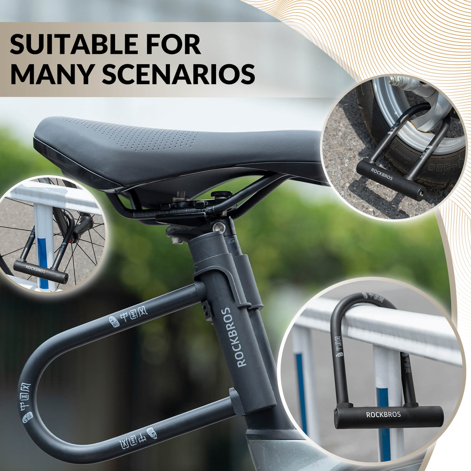 U-Lock Bike Lock for Secure Bicycle Protection by ROCKBROS US