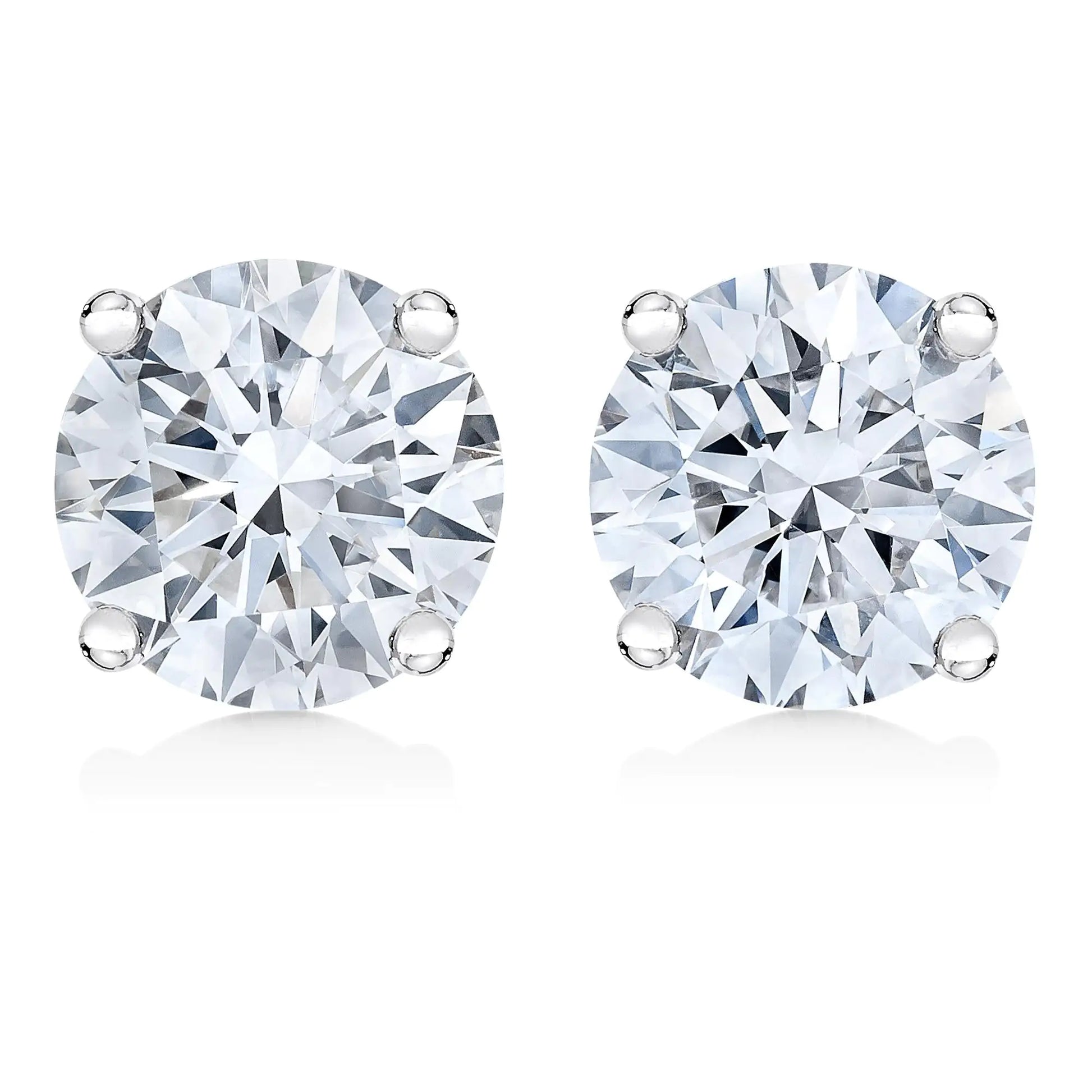 14K White Gold 1/2 Cttw 4-Prong Set Brilliant Round-Cut Solitaire Lab Grown Diamond Push Back Stud Earrings (F-G Color, VS2-SI1 Clarity) - Anti Spier 