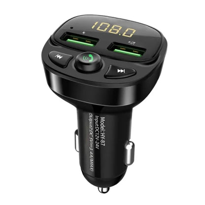 Car Bluetooth FM Transmitter with 5.0 Dual USB Charger