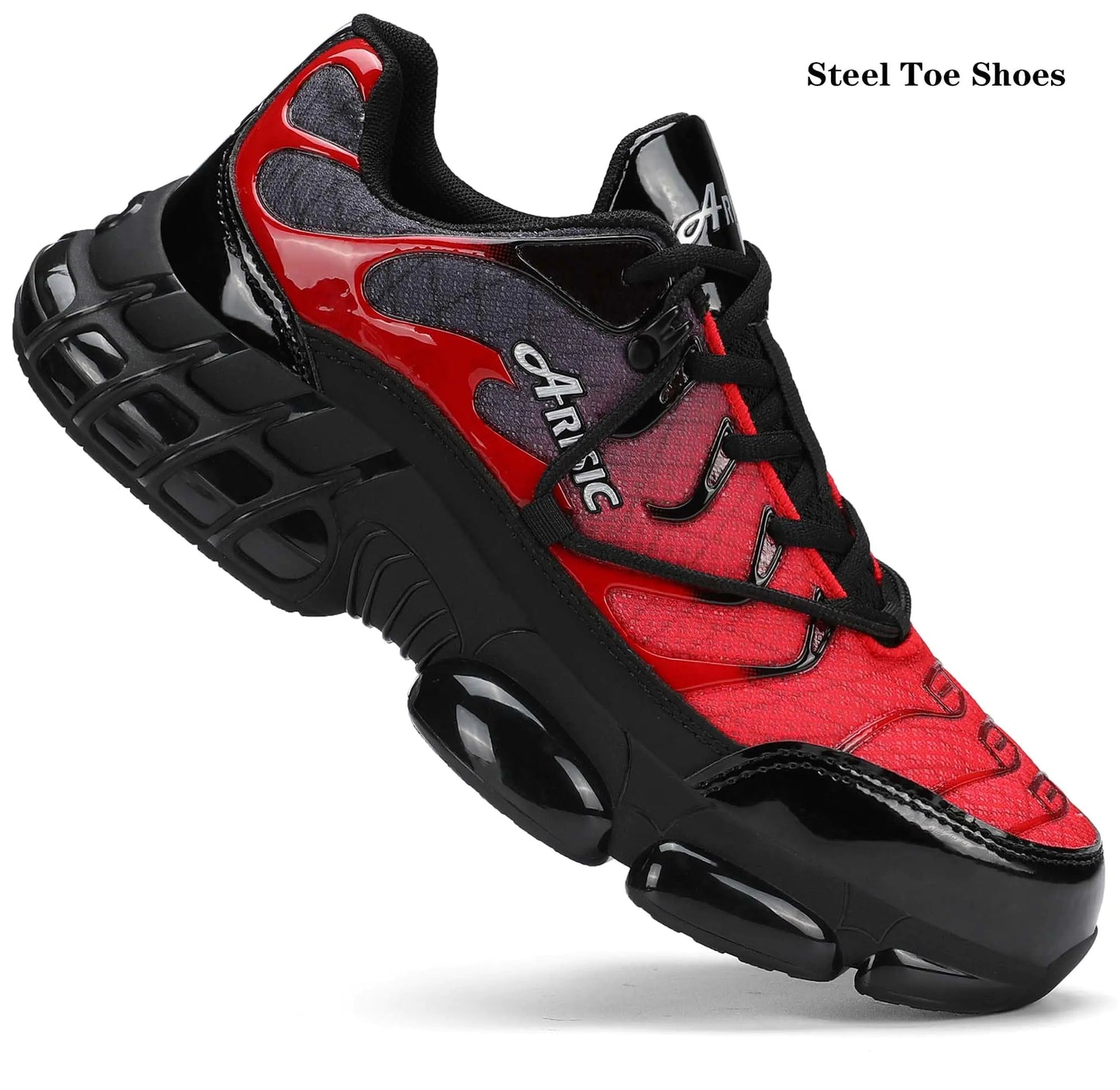 Steel Toe Shoes for Men Indestructible Work Shoes Lightweight Steel Toe Sneakers Women Non Slip Safety Shoes Puncture Proof Composite Toe Shoes Women 11 Women/9.5 Men Red