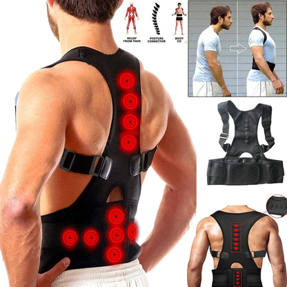 Posture Corrector Support Magnetic Back Shoulder Brace Belt Band For Men Women - Anti Spier 