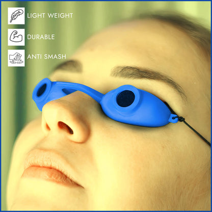 Super Sunnies Evo Flexible Tanning Bed Goggles Eye Protection UV Blue Glasses