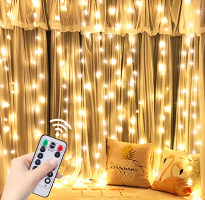 Remote control curtain lights