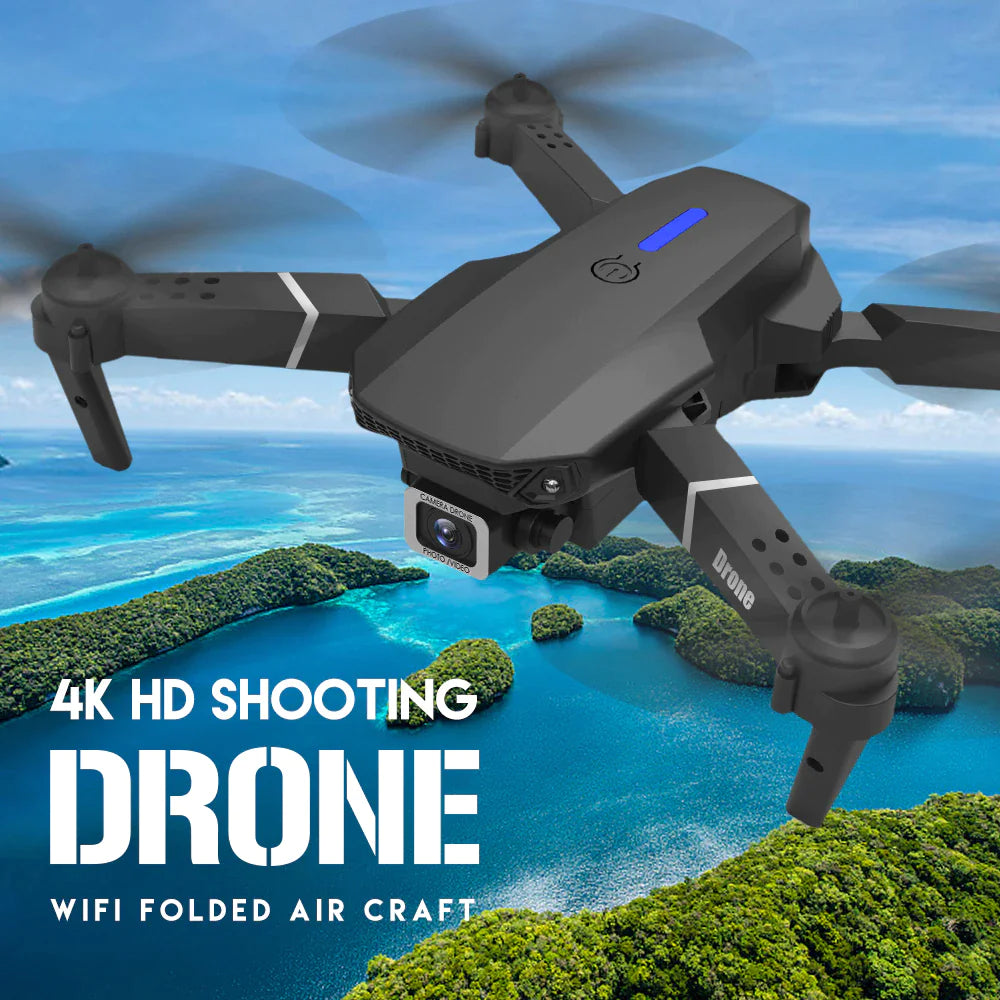 2023 New RC Drone With 4K HD Dual Camera WiFi FPV Foldable Quadcopter +4 Battery - Anti Spier 