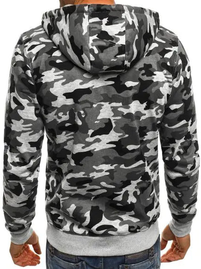 New Fashionable Plus Size Camo Hoodie Cardigan