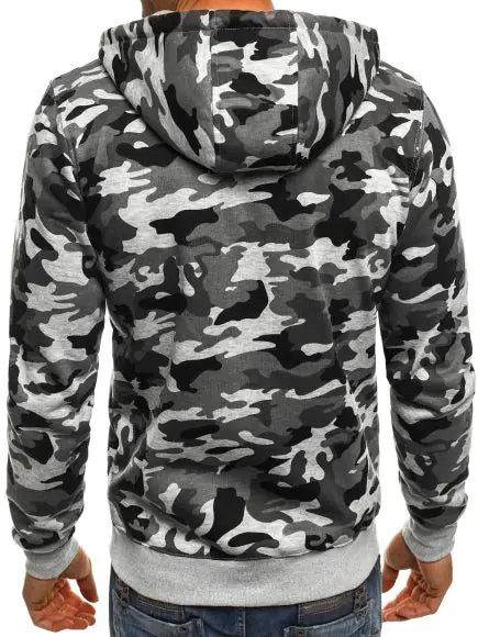 New Fashionable Plus Size Camo Hoodie Cardigan