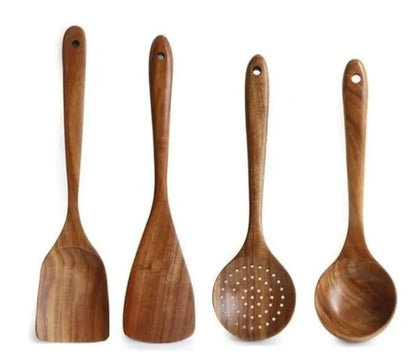 Essential Non-Stick Cookware & Wooden Spoon Set