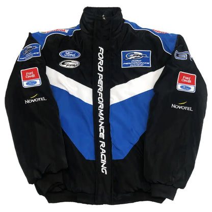 F1 Motorcycle Racing Jacket with Vintage Embroidery