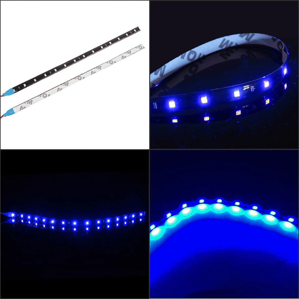 Lot Waterproof 12''/15 DC 12V Motor LED Strip Underbody Light For Car Motorcycle