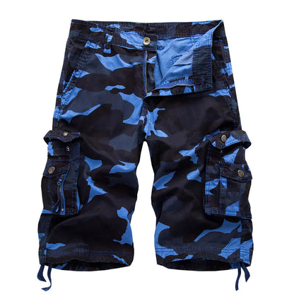 Men's Plus Size Camouflage Multi-pocket Overalls Shorts