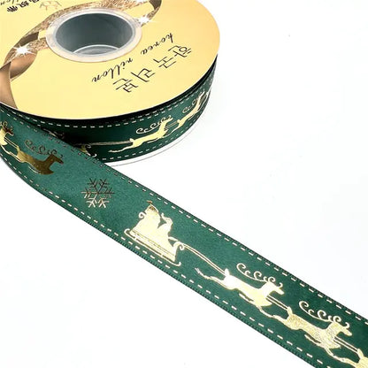 Ribbon Printed Christmas Design Decoration Gift Packing