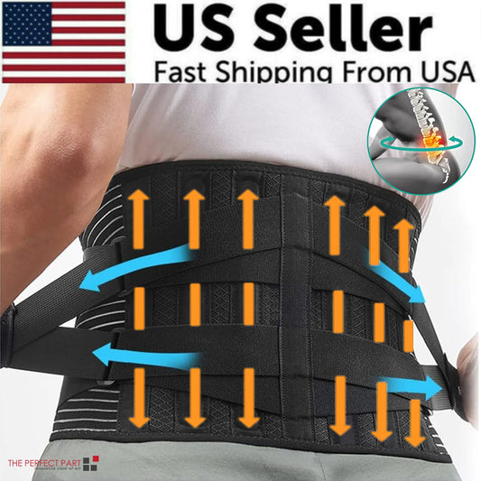 Adjustable Lower Back Brace Lumbar Support Waist Belt For Men Women Pain Relief - Anti Spier 