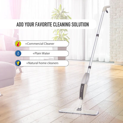 Floor Mop with Reusable Microfiber Pads