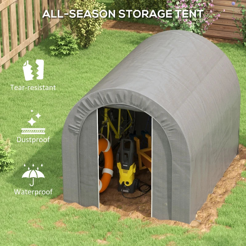 Outsunny 10' x 16' Carport, Heavy Duty Portable Garage Storage Tent with Large Zippered Door, Anti-UV PE Canopy Cover for Car, Truck, Boat, Motorcycle, Bike, Garden Tools, Outdoor Work by Dropsure