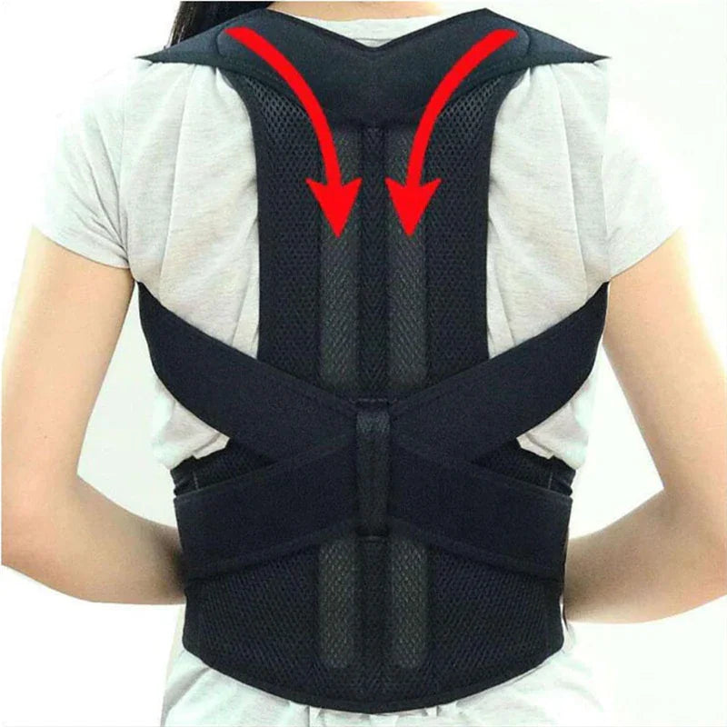 Adjustable Posture Corrector Low Back Support Shoulder Brace Belt For Men Women - Anti Spier 