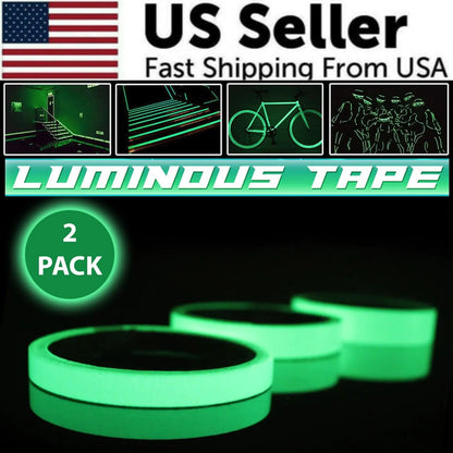 2PC Luminous Tape Self Adhesive Glow In The Dark Wall Sticker Fluorescent Light