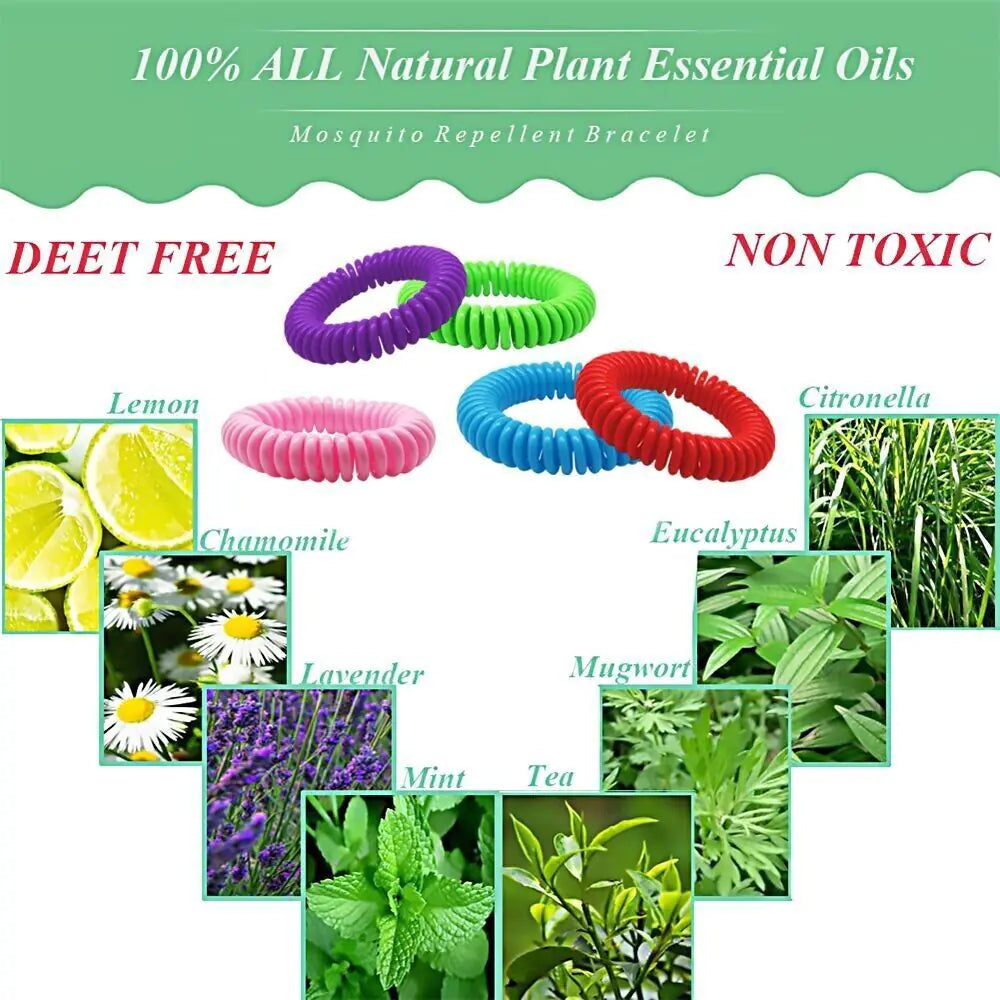 24 Pack Anti Bug Insect Pest Repellent Bracelet Wrist Band Natural Protection US - Anti Spier 