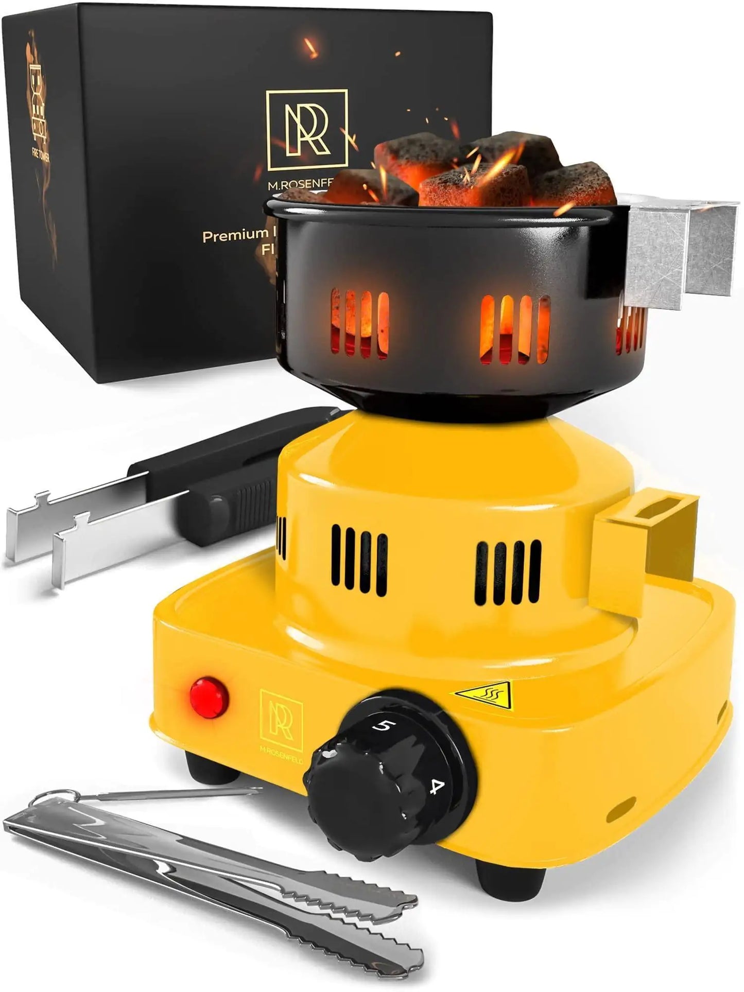 Premium Hookah Coal Burner Yellow Burner for Hookah 450W Fire Tower Stove