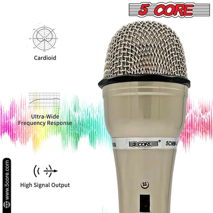 5Core XLR Microphone Dynamic Mic Karaoke Singing Studio Mics Handheld Microfono