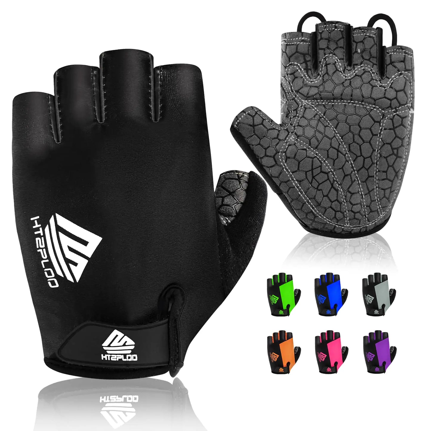 Bike Gloves Cycling Gloves Biking Gloves Bicycle Gloves for Men Women with Anti-Slip Shock-Absorbing Pad,Light Weight Half Finger Gloves for Cycling Workout Training Outdoor Black&gray X-Large