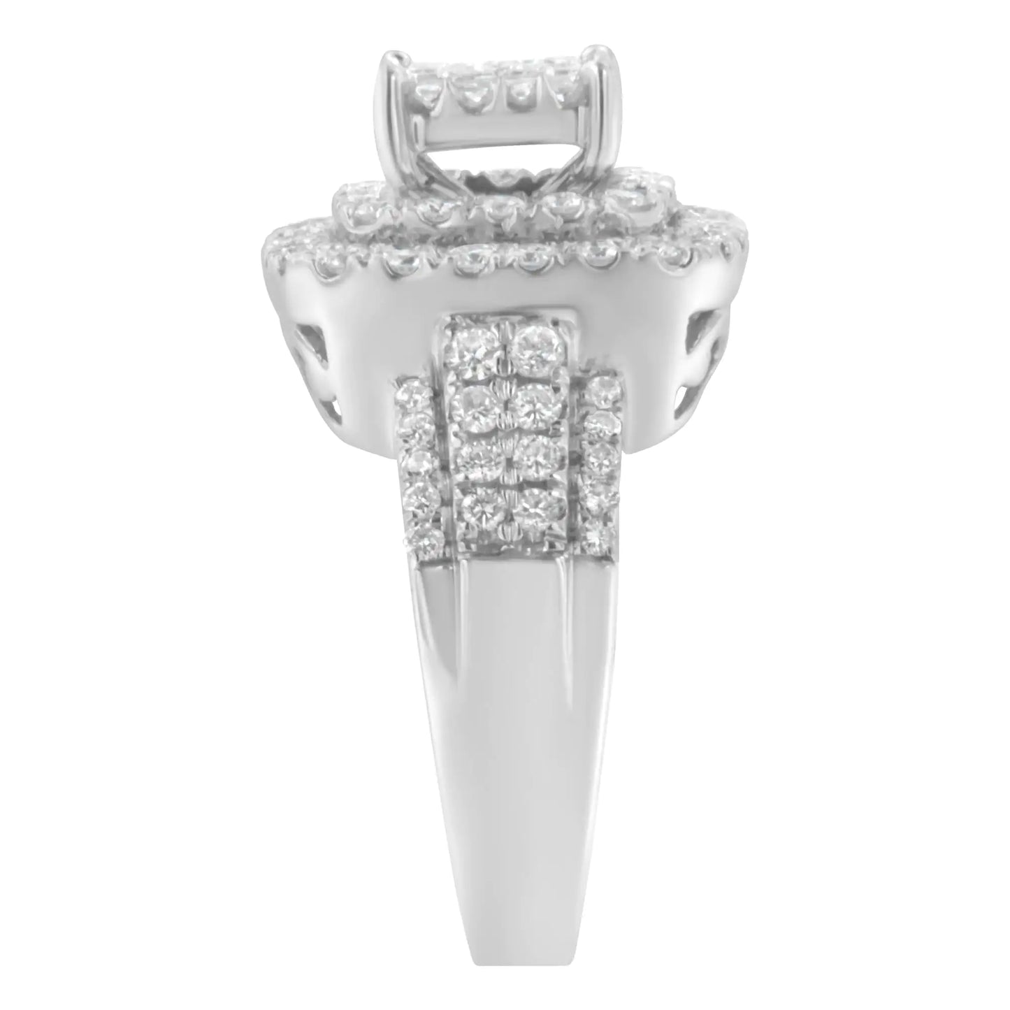 14KT White Gold Diamond Cocktail Ring (1 1/2 cttw, H-I Color, SI2-I1 Clarity) - Anti Spier 