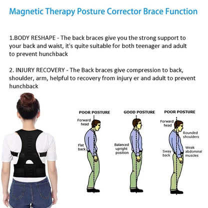 Posture Corrector Support Magnetic Back Shoulder Brace Belt Band For Men Women - Anti Spier 