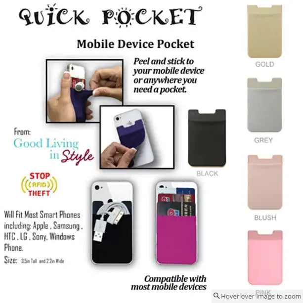 Quick Pocket For Every Smart Phone With RFID Protection