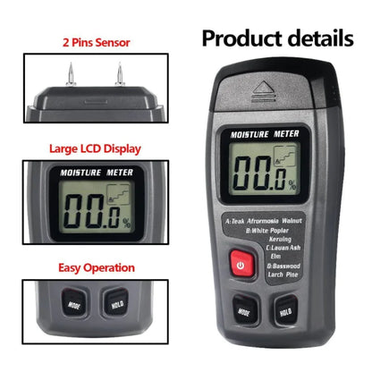 Digital LCD Wood Moisture Meter Detector Tester Wood Firewood Paper Cardboard