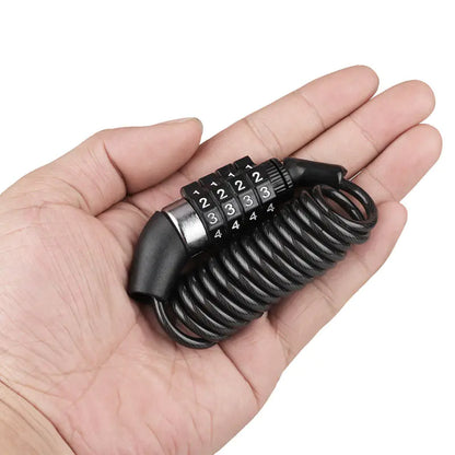 Universal Bicycle Helmet Lock with Steel Cable and Code